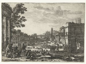 フォーラム ロマヌム テ ローマ カンポ ヴァチーノ 作： Claude Lorrain