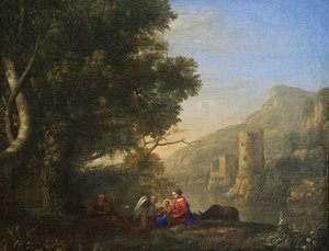 フランス語：Paysage avec le repos pendant la fuite en Egypte（エジプトへのフライト中の休息風景）