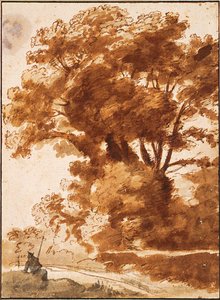樹木群と安静時の羊飼い、1630年代 作： Claude Lorrain