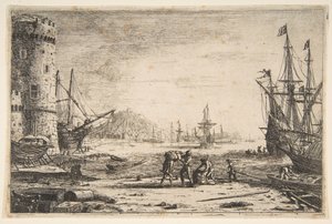 大きな塔のある港1641年。 作： Claude Lorrain