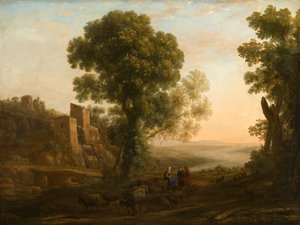 農民たちが群れと共に帰る風景、c.1637