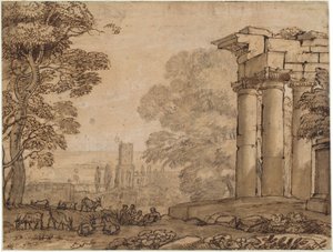廃墟・田園風景・樹木のある風景 作： Claude Lorrain