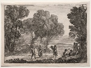 カントリーダンスのある風景（小皿） 作： Claude Lorrain