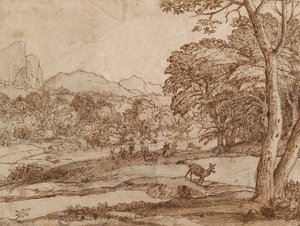鹿の群れのある風景、1666 作： Claude Lorrain