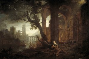 聖アントニウスの誘惑のある風景