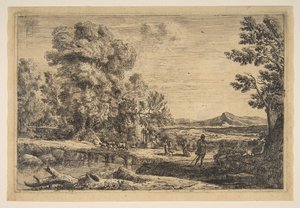 レベッカとエリエゼル、ca。 1638-41。 作： Claude Lorrain