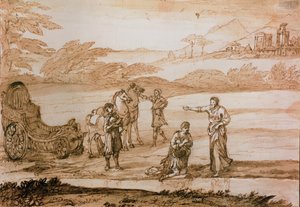 セントフィリップバニチャスオブザユーヌーチ、1677年（インクと紙の上で洗う） 作： Claude Lorrain