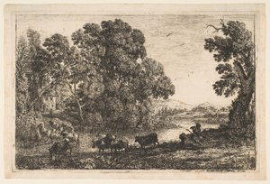 牛飼い、1636年。 作： Claude Lorrain