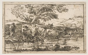給水所の群れ、1635年。 作： Claude Lorrain