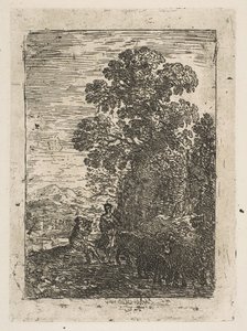 牧夫と羊飼い、ca。 1630年。 作： Claude Lorrain