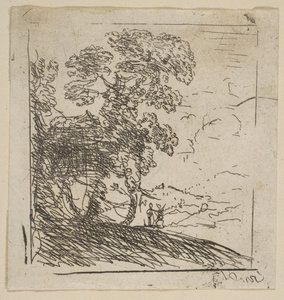2つの風景右ツリー、ca。 1630年。 作： Claude Lorrain