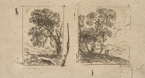 2つの風景、ca。 1630年。 作： Claude Lorrain