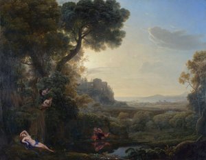 水仙とエコーのある風景、1644年 作： Claude Lorrain