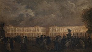 王太子誕生の際のルイ15世広場のイルミネーション、1781年10月、1781年頃、油彩・カンヴァス 作： Claude Louis Chatelet