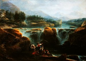 スイスの風景、c.1790-94 作： Claude Louis Chatelet