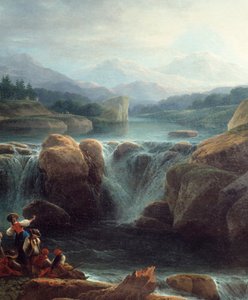 詳細の滝。クロードルイスシャトレによる絵画 作： Claude Louis Chatelet