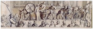 1772年のホテルドヴィルでの抽選（ペン、インク、ウォッシュ） 作： Claude Louis Desrais