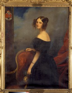 クロード・マリー・デュビュフ（1790-1864）による、タレイラン・ペリゴール生まれのヴァランカイ公爵夫人（1810-1855）の肖像。19世紀 作： Claude Marie Dubufe