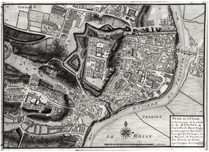 アトラス131 F fol.8 1716のサントンの首都、サントの首都、サントの地図（ペンとインク、紙にトイレ） 作： Claude Masse