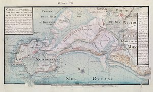 アトラス131 H.フォル71バ＝ポワトゥーの一部とノワールの島の地図、1703年（紙にペン、インク、トイレ）