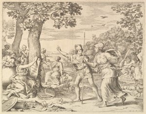 フランスの善政に関する寓話、1685年。 作： Claude Mellan