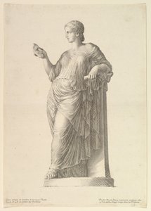 ミューズ タリアの古代像、1669 年。 作： Claude Mellan