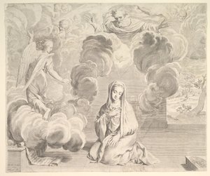 受胎告知、1666年。 作： Claude Mellan