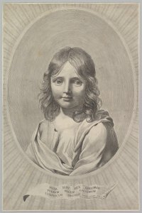 楕円形の子供としてのイエスの胸像。 作： Claude Mellan