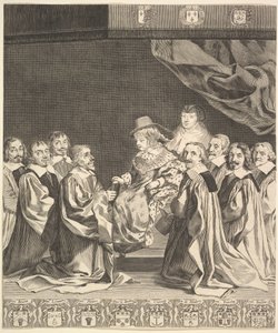 Frontispiece：王室の儀式、ca。 1644。 作： Claude Mellan