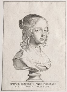 Henriette-Marie dAngleterre、公爵夫人ドルレアン。 作： Claude Mellan