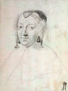 オーストリアのアンの肖像、1601～1666年、1643年以前。 作： Claude Mellan