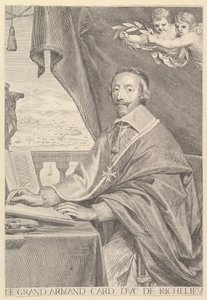 リシュリュー枢機卿の肖像、1651年。 作： Claude Mellan
