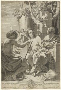 知性、記憶、意志の寓話 作： Claude Mellan after Simon Vouet