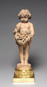 果物と花を運ぶ子供、18世紀から19世紀初頭 作： Claude Michel Clodion