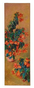 鉢の赤いツツジ、1883 作： Claude Monet