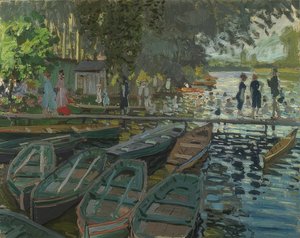 Badende bei LaGrenouillère。 1869 作： Claude Monet