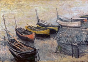 ビーチのボート 作： Claude Monet