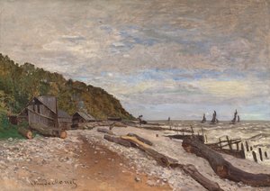オンフルール近くのボートヤード。 1864オンフルール近くの小型船の造船所 作： Claude Monet