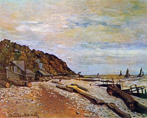 オンフルール近くのボートヤード、1864 作： Claude Monet