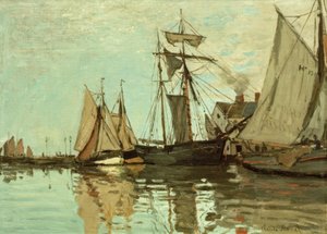 オンフルール港のボート 作： Claude Monet