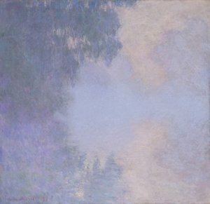 ジヴェルニーの霧の近くのセーヌ川の支流、1897 年。 作： Claude Monet