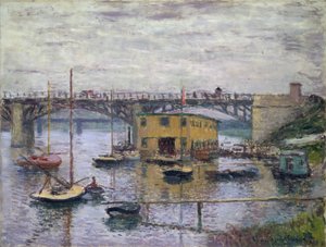 灰色の日のアルジャントゥイユの橋、1876年頃（キャンバスに油彩） 作： Claude Monet