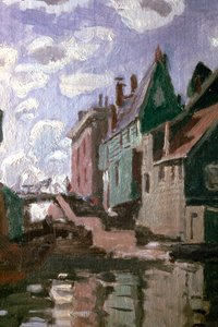ザーンダムの運河、詳細、1871 作： Claude Monet