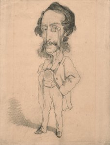 マリオ・ウシャールの風刺画 1858年頃（タン織りの紙に黒鉛筆、消しゴムで押したようなタッチ） 作： Claude Monet