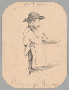 小さな帽子の男の似顔絵 作： Claude Monet