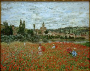 ヴェトゥイユ近くのケシ畑 作： Claude Monet