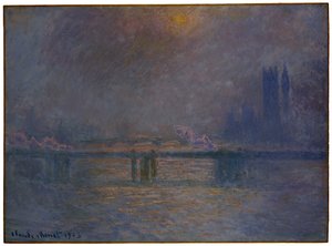 チャリングクロスブリッジ、テムズ川、1900年3月 作： Claude Monet