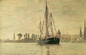 停泊中のシャスマリー（ルーアン） 作： Claude Monet