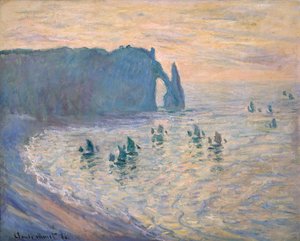 Ètretat、1885-1886の崖。 作： Claude Monet