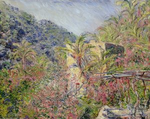 ダスグランサッソタルイムゾンネンシャイン（サッソバレー、太陽効果）。 1884 作： Claude Monet